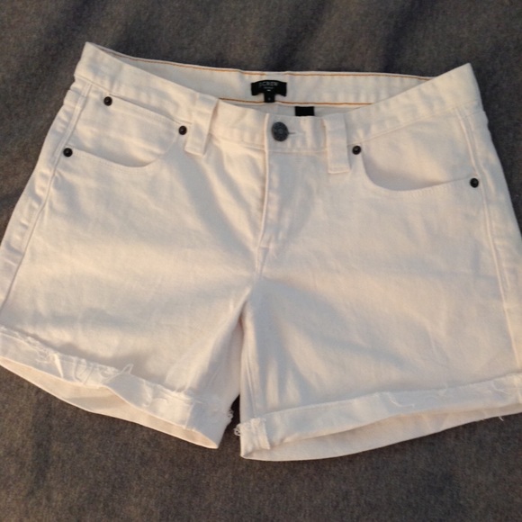 J. Crew White Denim Shorts - Picture 1 of 8